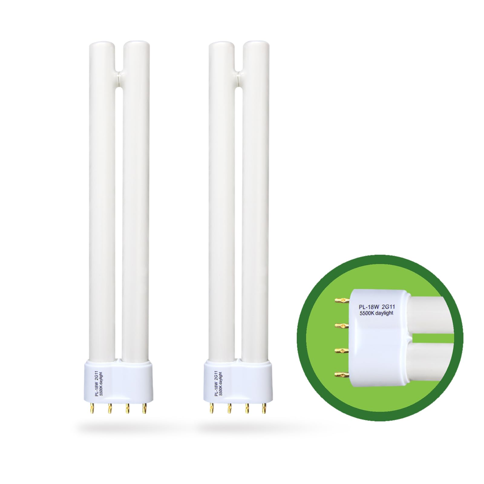  18W Replaceable Fluorescent Light Bulbs for OttLite T18330 T186C0 T40112, 2Pack PL18-B-FFP, 930lm 5500K Bright Natural 