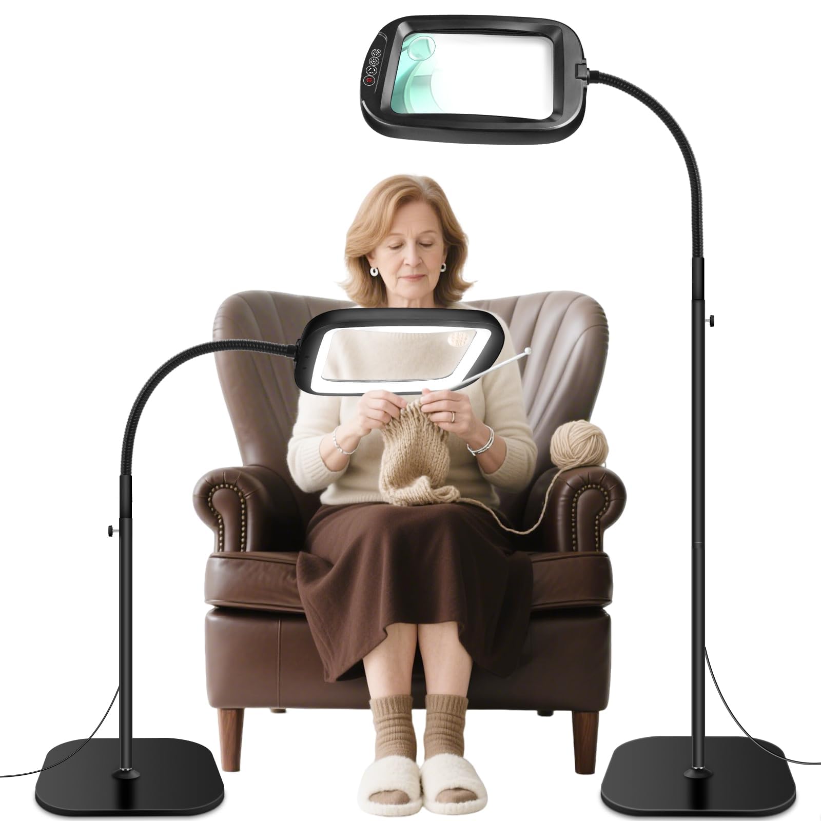  Extra Large 30X Floor Magnifying Glass with LED Light and Stand for Sewing and Crafts
| 60 LED Flexible Gooseneck Magni
